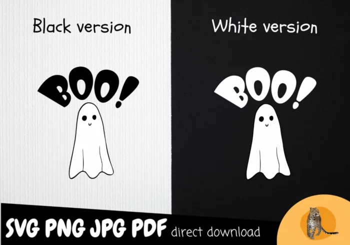 Boo SVG PNG, Cute Ghost svg image 6