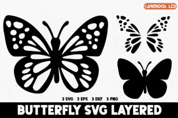 New Layered Butterfly SVG image