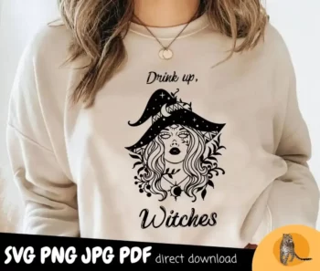 Drink Up Witches PNG, Halloween Party png, Witch png