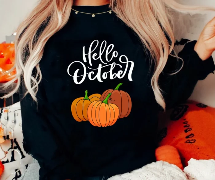 Hello October SVG PNG / Fall Sublimation svg png image 4