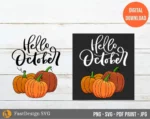 Hello October SVG PNG / Fall Sublimation svg png image 10
