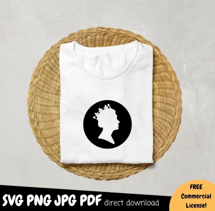 Queen Elizabeth Silhouette SVG PNG Print files image 4