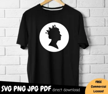 Queen Elizabeth Silhouette SVG PNG Print files image