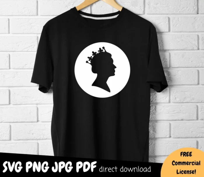 Queen Elizabeth Silhouette SVG PNG Print files image 3