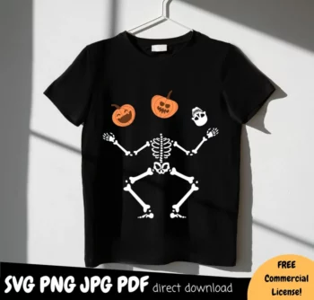 Halloween SVG PNG / Skeleton Pumpkin head Sublimation