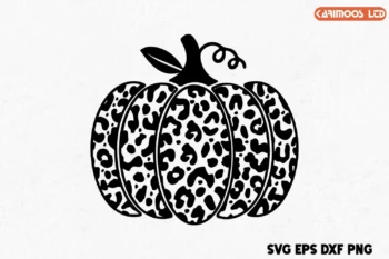 Halloween Leopard Print Pumpkin SVG image